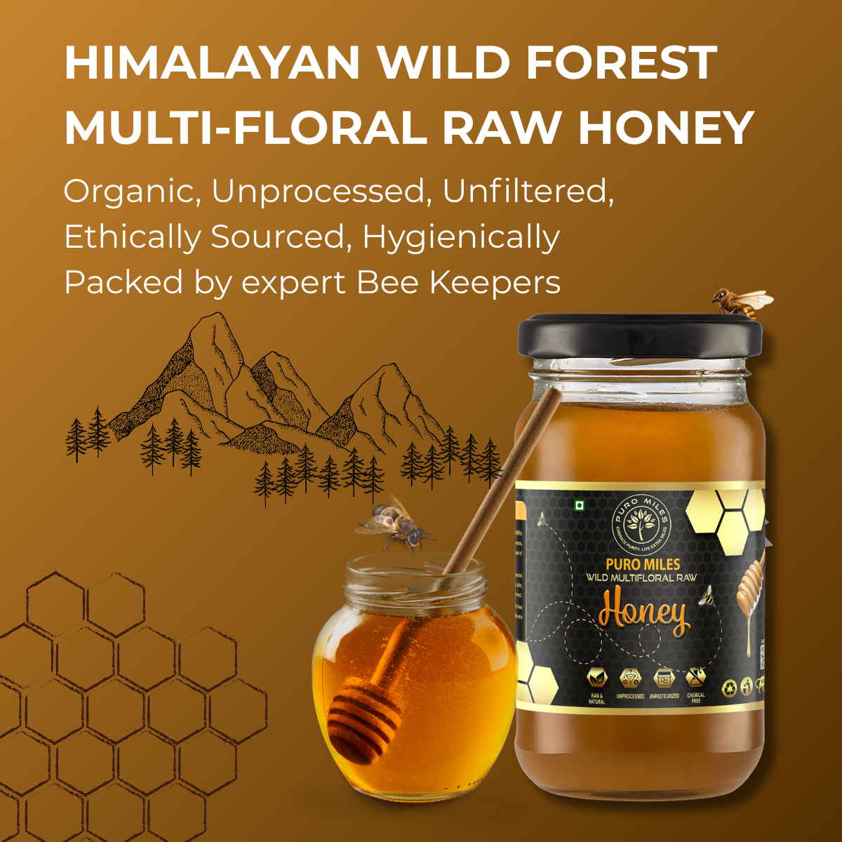 A2 Gir Cow Bilona Ghee & Raw Honey Combo 500ml