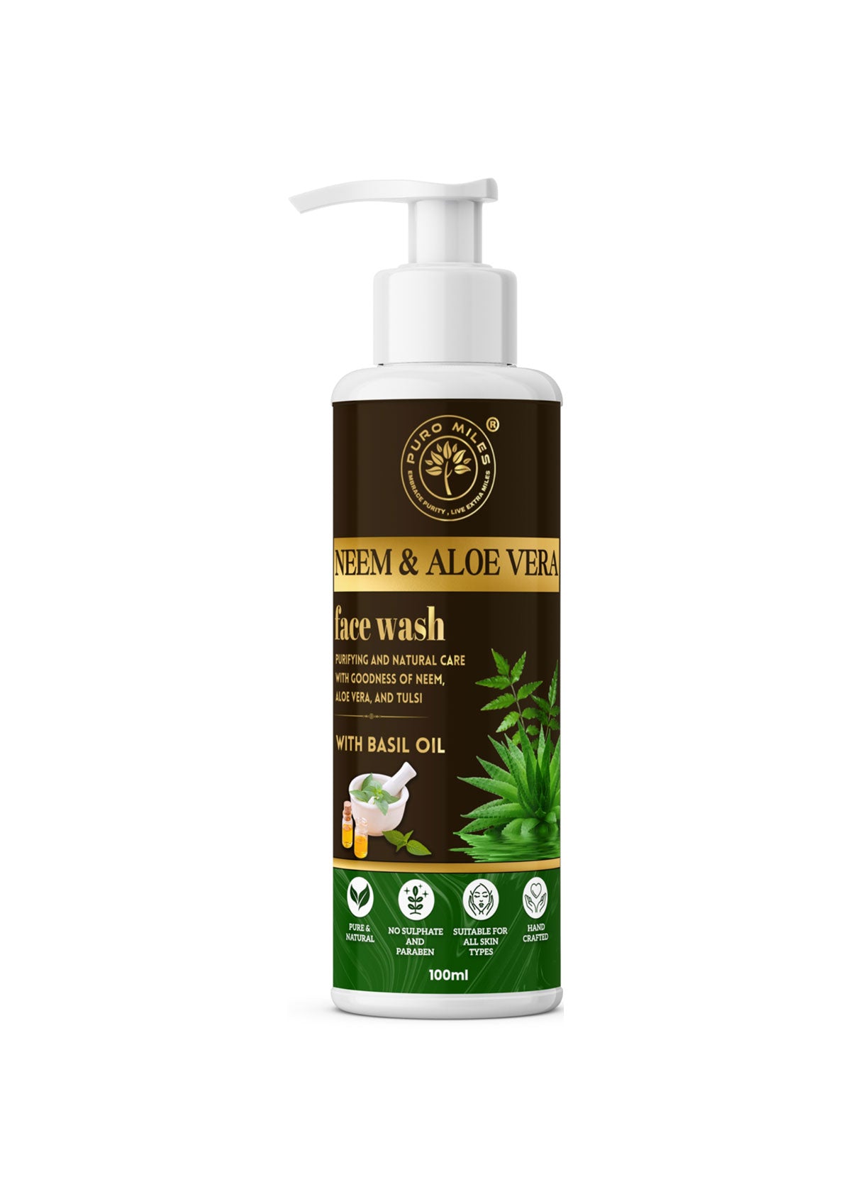 Neem Aloe Vera Face Wash with Basil Oil