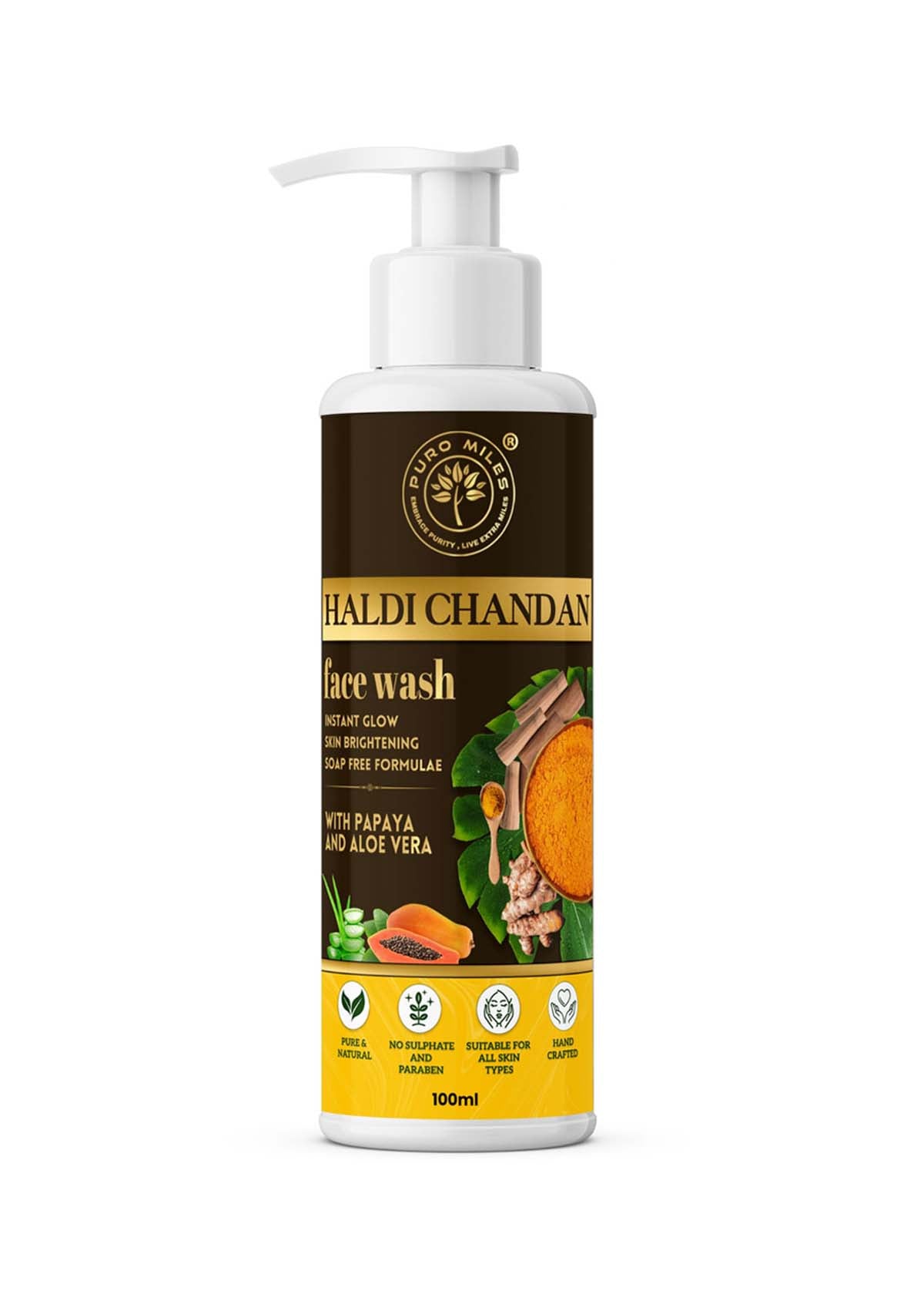 Haldi Chandan Face Wash with Papaya Extracts ( Turmeric & Sandalwood Face Wash)
