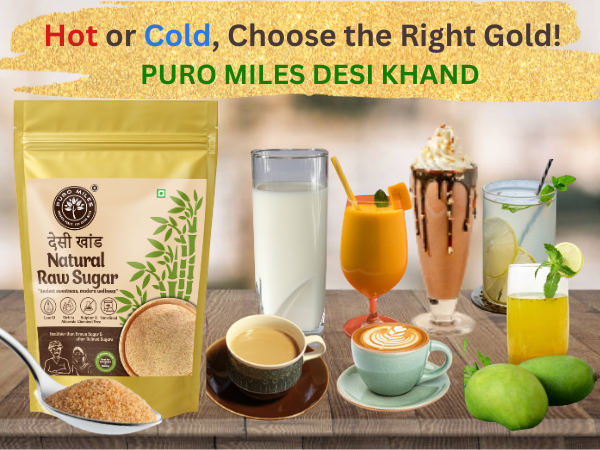 use desi khand in hold and cold drink