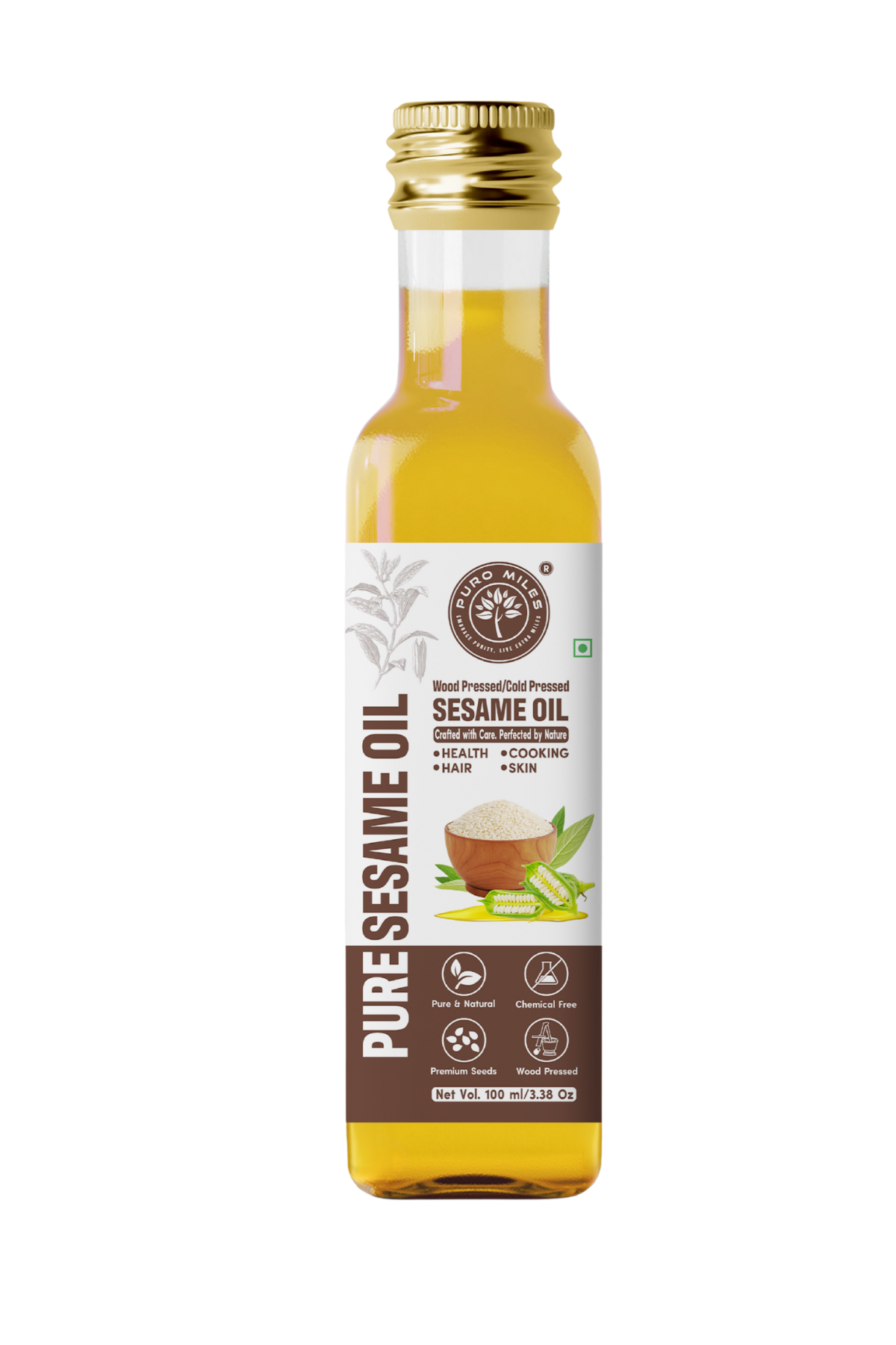 Wood-Pressed White Sesame Oil