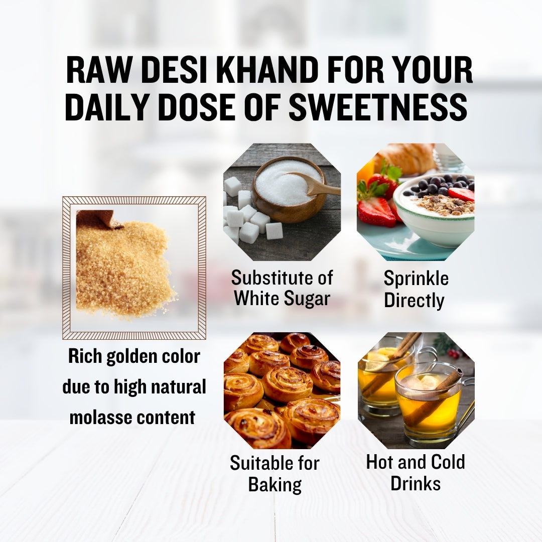 Organic Raw Brown Sugar (Desi Khand)