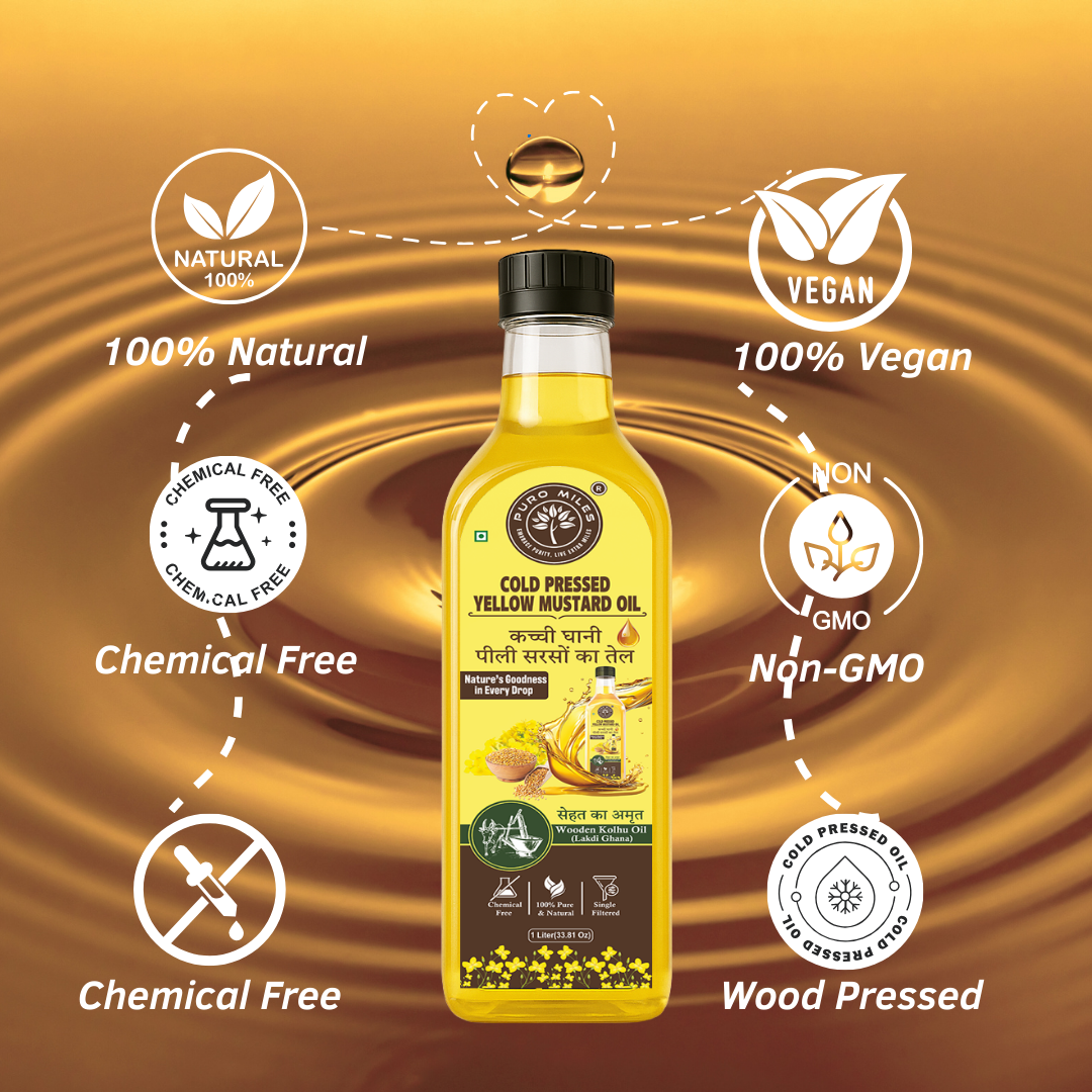 Wood Pressed Cold Pressed Yellow Mustard Oil