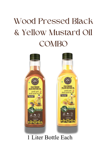 Wood Pressed Black &  Yellow Mustard Oil Combo