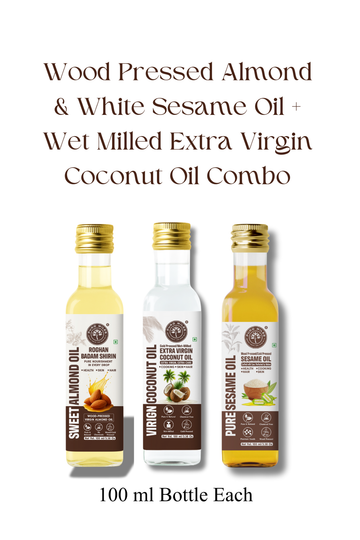 Cold Pressed Oil Combo – Almond, White Sesame & Wet Milled Virgin Coconut Oil