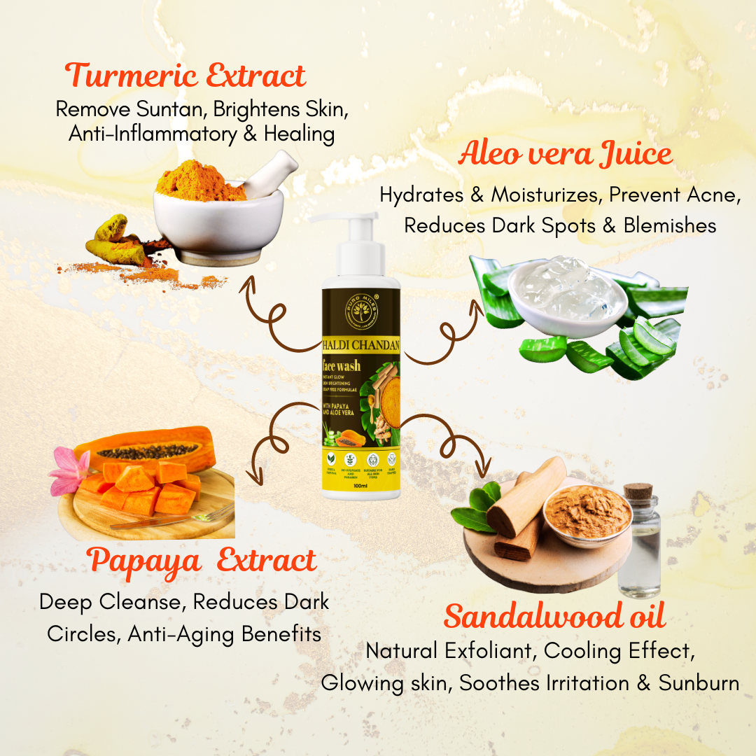 Haldi Chandan Face Wash with Papaya Extracts ( Turmeric & Sandalwood Face Wash)
