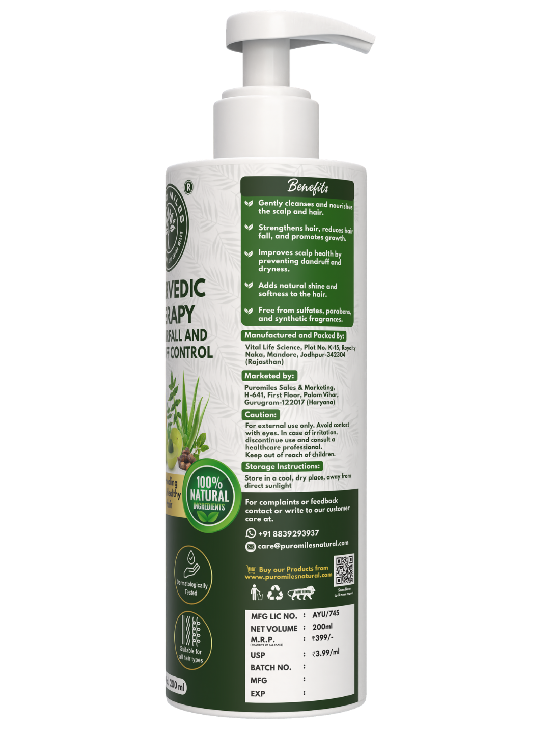 Ayurvedic Shampoo for Hair Fall and Dandruff Control