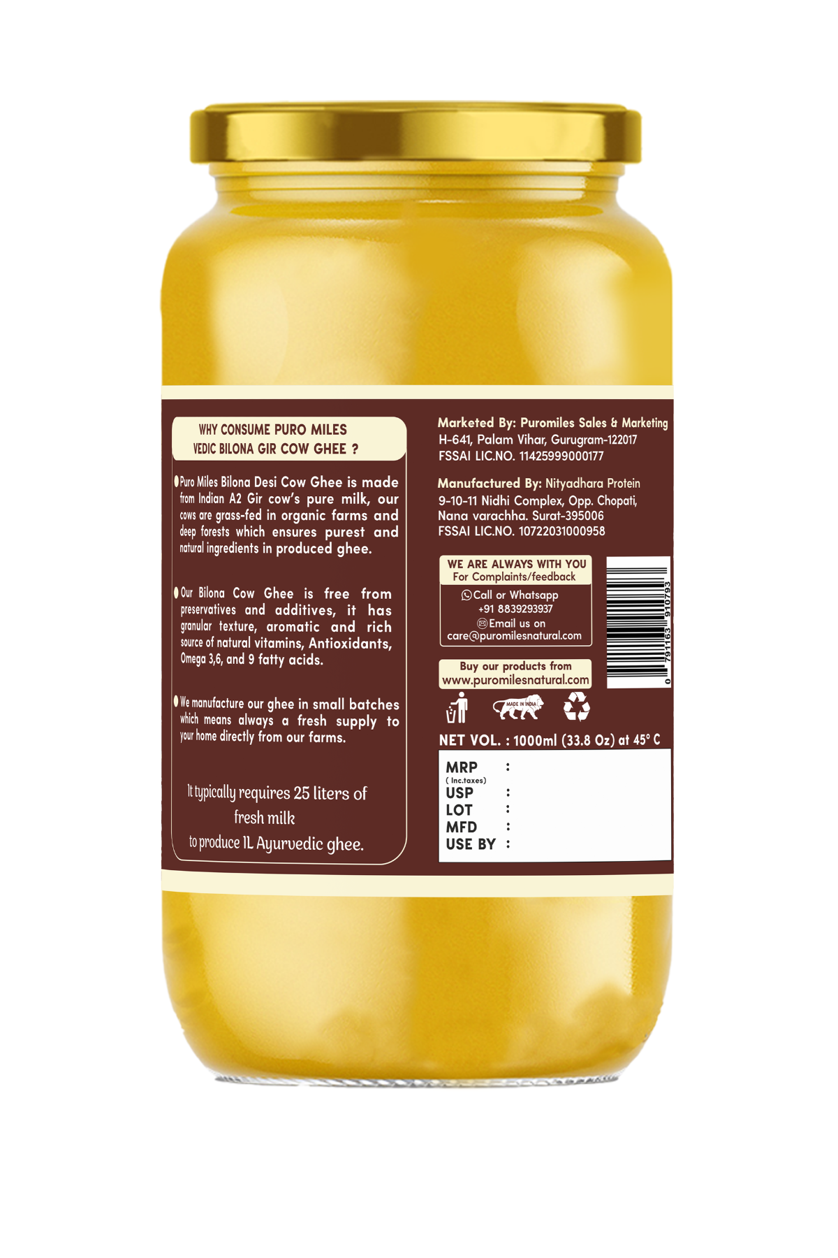 A2 Gir Cow Bilona Ghee