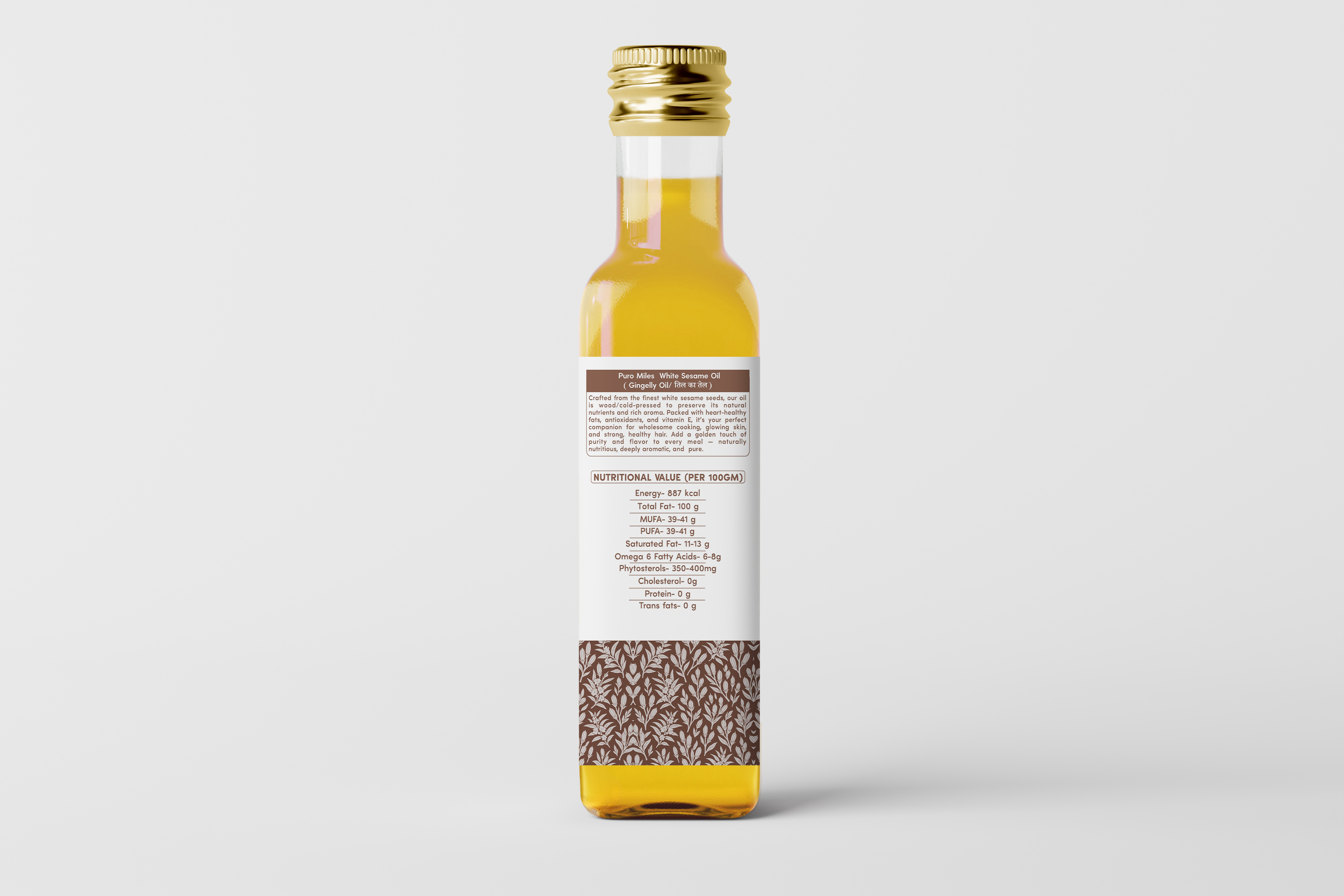 Wood-Pressed White Sesame Oil