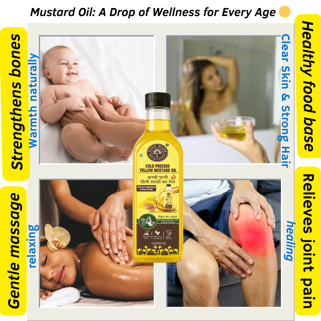 Wood Pressed Cold Pressed Yellow Mustard Oil