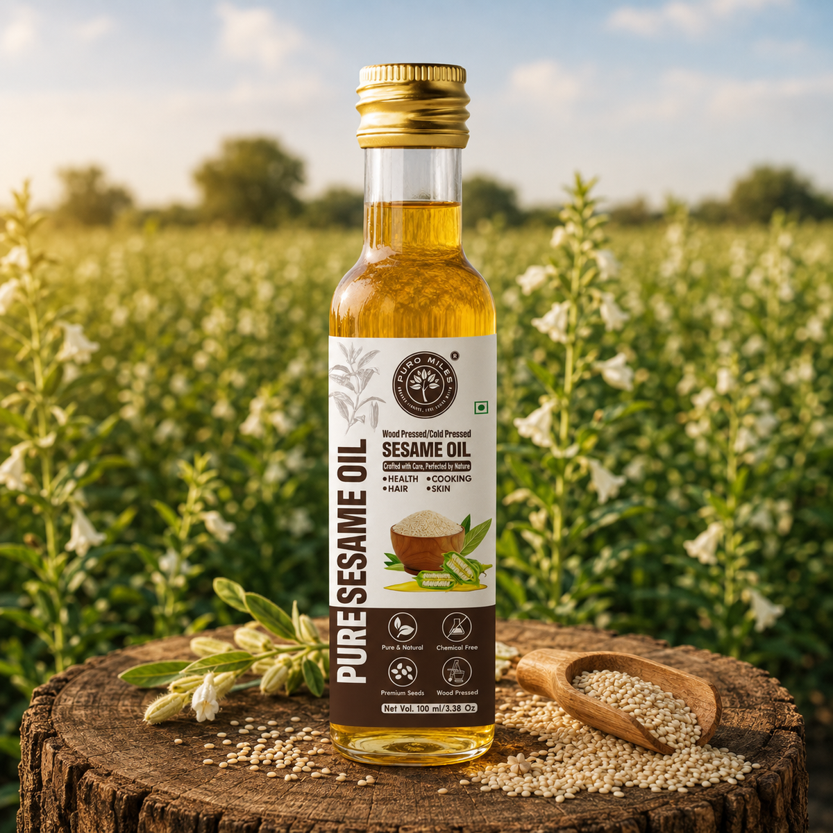 Wood-Pressed White Sesame Oil