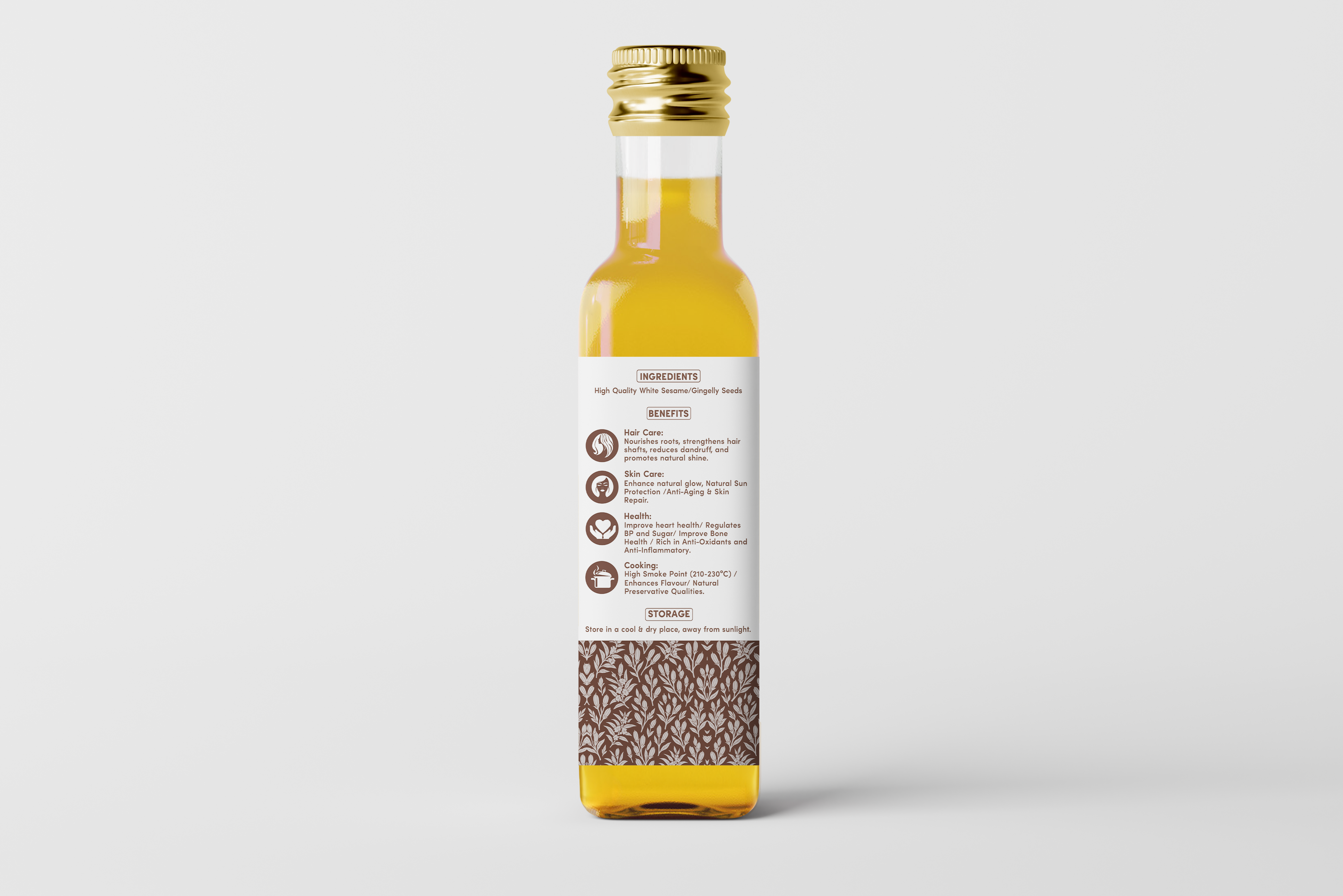 Wood-Pressed White Sesame Oil