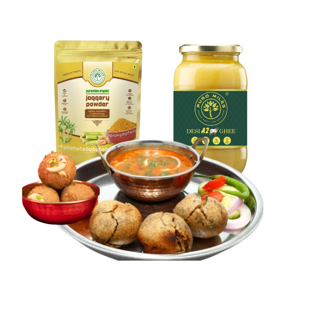 dal bati churma with desi ghee rajasthani dal bati churma