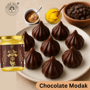 chocolate modak with puro miles desi khand and a2 ghee