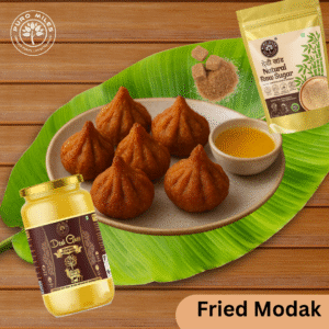 fried modak recipe with puro miles bilona ghee and sugar